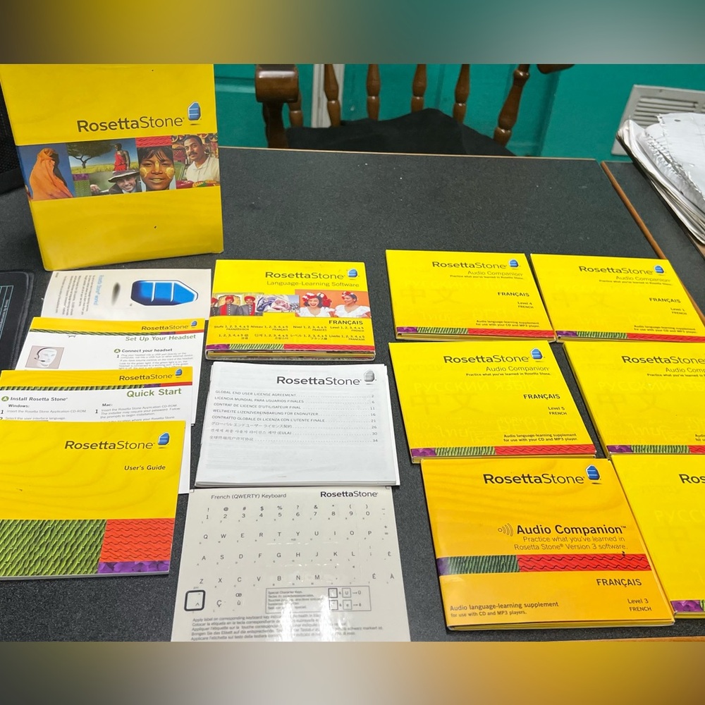 Rosetta Stone language learning CD Set Levels1-5 & Audio disk